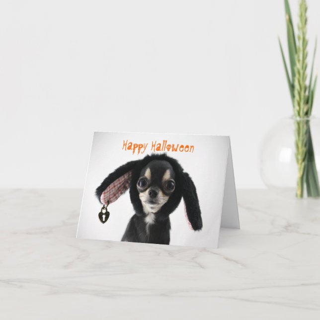 Chihuahua Halloween Greeting Card (Front)