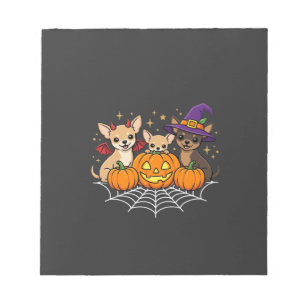Chihuahua Halloween Pumpkin Witch Dog Design Notepad