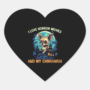 Chihuahua Halloween Puppy Trick Or Treat Dog Lover Heart Sticker