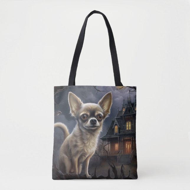 chihuahua Halloween Scary  Tote Bag (Front)