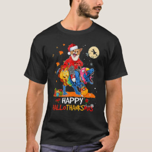 Chihuahua Happy Hallothanksmas Halloween Thanksgiv T-Shirt