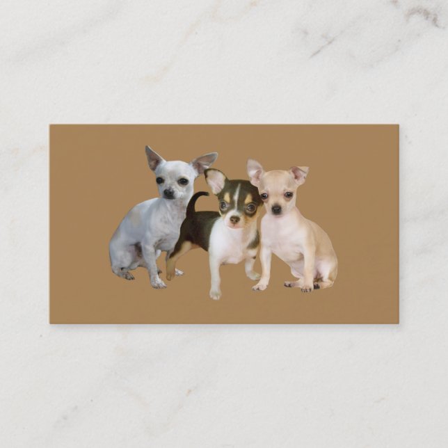 Chihuahua Happy Trio Breeder Business Card (Front)