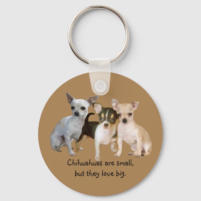 Chihuahua Happy Trio Keychain (Front)