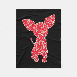 Chihuahua Hearts Dog Puppy Lover  Fleece Blanket