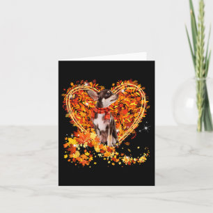 Chihuahua Hello Autumn Leaves Heart Fall Thanksgiv Card
