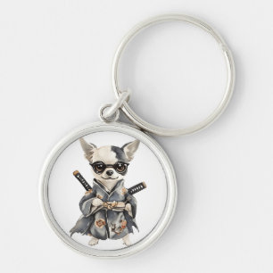 Chihuahua Heroes – Watercolor Dog HAND DRAWING Key Ring