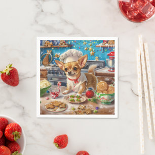 Chihuahua Holiday Baking: Festive Christmas Napkin