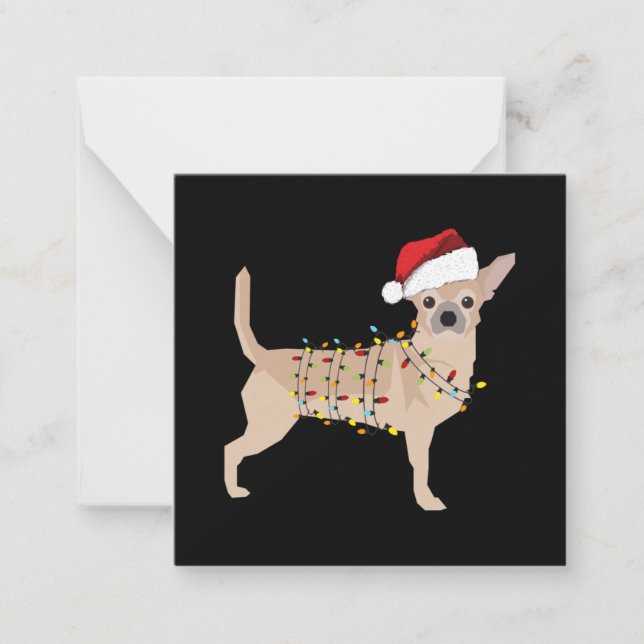 Chihuahua Holiday Christmas Light Card (Front)