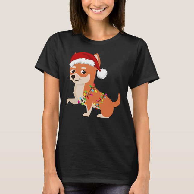 Chihuahua Holiday Christmas Light Chihuahua Christ T-Shirt (Front)