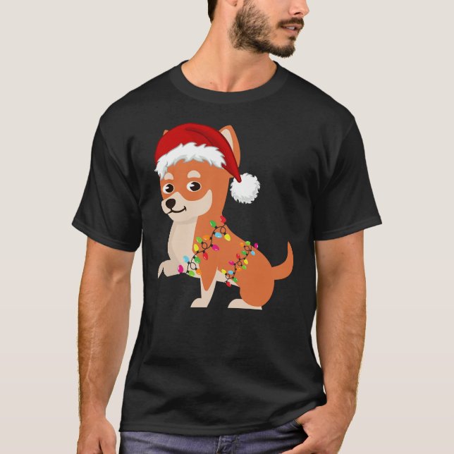 Chihuahua Holiday Christmas Light Chihuahua Christ T-Shirt (Front)