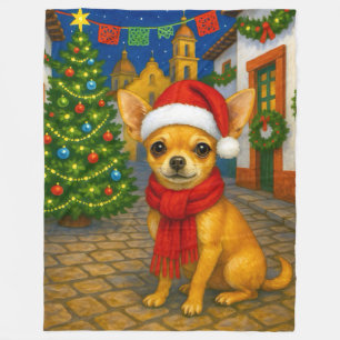 Chihuahua Holiday Fleece Blanket