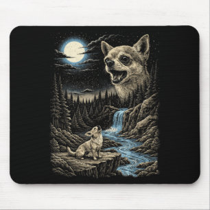 Chihuahua howling at the moon chihuahua lover dog mouse mat