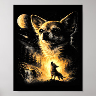 Chihuahua howling to the moon funny got that dog i poster