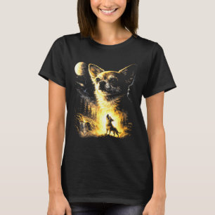 Chihuahua howling to the moon vintage 90s funny do T-Shirt