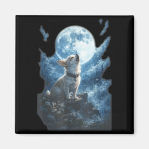 Chihuahua Howling To The Moon Vintage Funny Chihua Magnet
