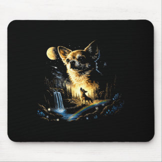 Chihuahua howling to the moon vintage funny mouse mat