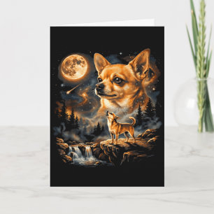 Chihuahua howling to the moon vintage funnyChihuah Card