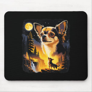 Chihuahua howling to the moon vintage funnyChihuah Mouse Mat