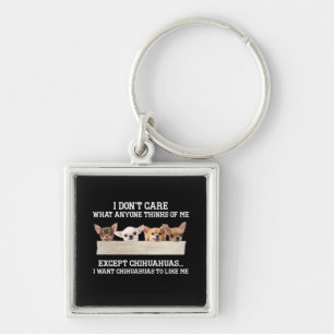 Chihuahua I Don't Care What Anyone Thinks Of Me Key Ring