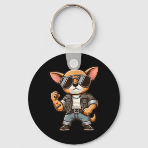 Chihuahua I Love Dad Funny Dog Tattoo  Key Ring