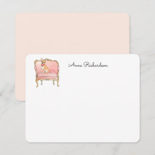 Chihuahua illustration  custom flat Thank You Card