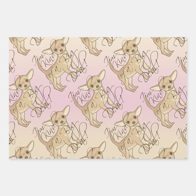 Chihuahua I'm Kind of a Big Deal Wrapping Paper Sheet (Front)