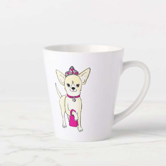 Chihuahua in a tiara latte mug (Right)