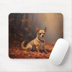 Chihuahua in Autumn Leaves Fall Inspire Mouse Mat