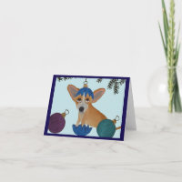 Chihuahua in broken Christmas ornament