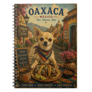 Chihuahua in Oaxaca Vintage Travel Art Notebook