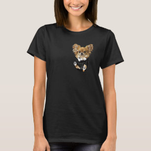 Chihuahua In Pocket Chihuahua Long Haired Hair Dog T-Shirt