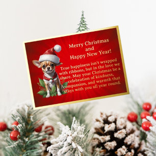 Chihuahua in Santa Hat Foil Card