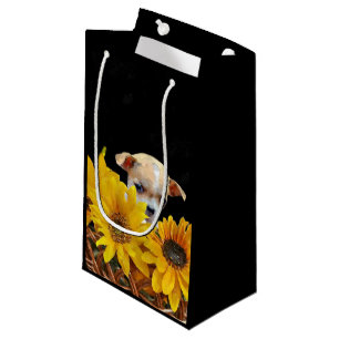 Chihuahua in sunflowers gift bag