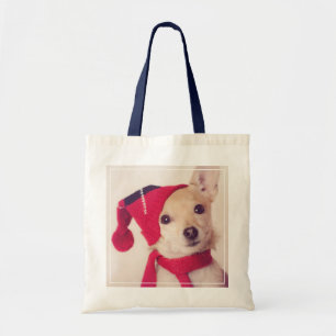 Chihuahua In Winter Cap Tote Bag