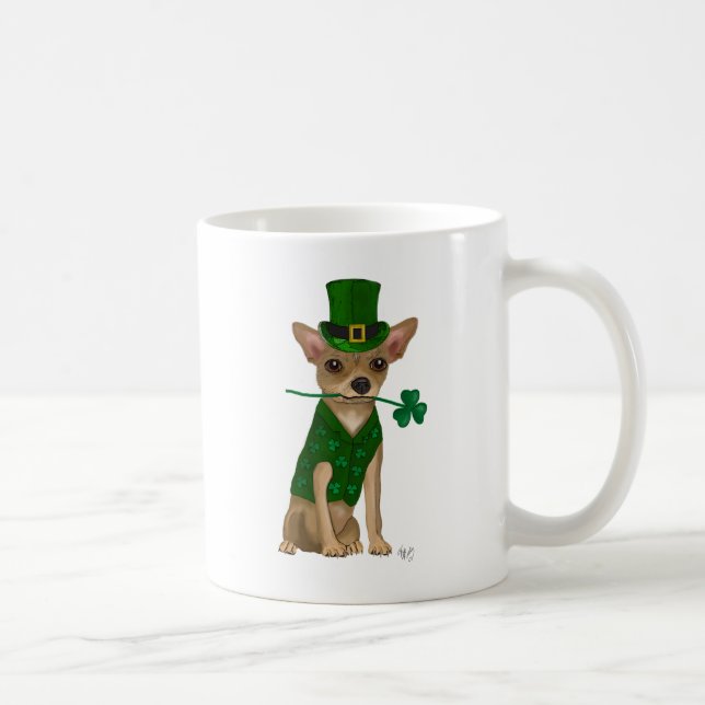 Chihuahua Leprechaun Coffee Mug (Right)