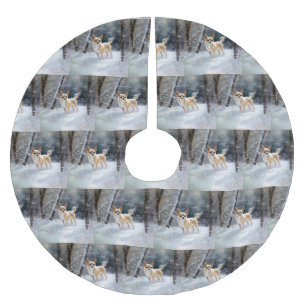 Chihuahua  Let It Snow Christmas Brushed Polyester Tree Skirt