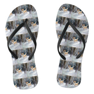 Chihuahua  Let It Snow Christmas Flip Flops