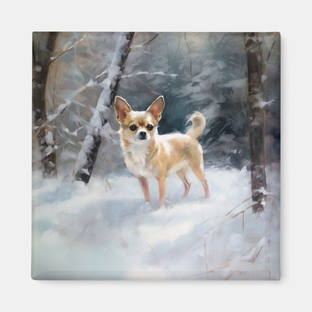 Chihuahua  Let It Snow Christmas Magnet (Front)