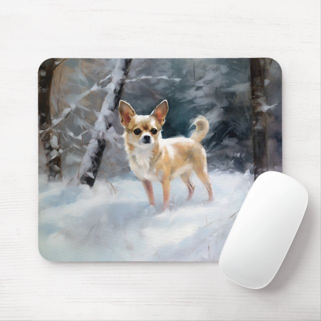 Chihuahua  Let It Snow Christmas Mouse Mat (With Mouse)