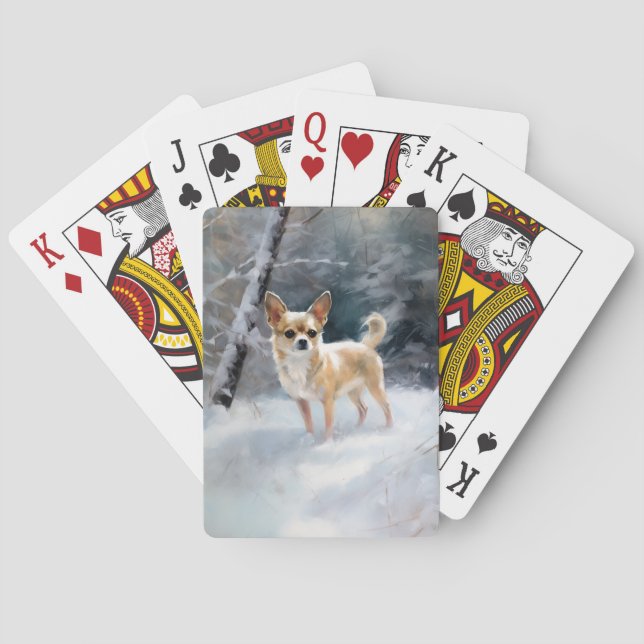 Chihuahua  Let It Snow Christmas Playing Cards (Back)