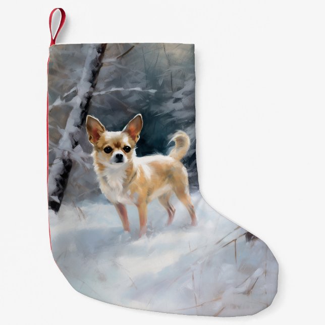 Chihuahua  Let It Snow Christmas Small Christmas Stocking (Front)