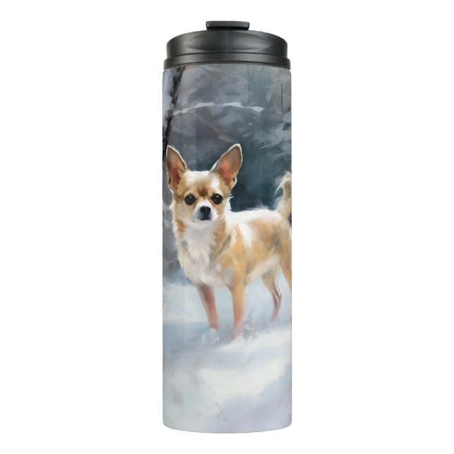 Chihuahua  Let It Snow Christmas Thermal Tumbler (Front)
