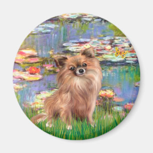 Chihuahua (LgHair 1) - Lilies 2 Magnet