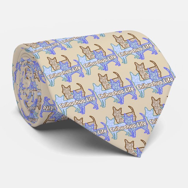 Chihuahua Life Tie (Rolled)