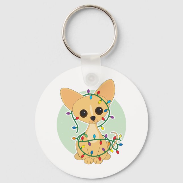 Chihuahua Lights Key Ring (Front)