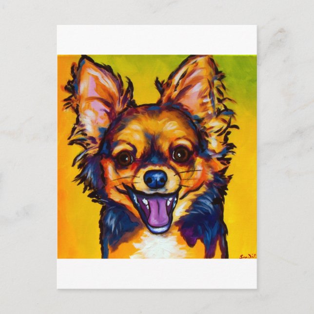 Chihuahua (long coat sable) postcard (Front)