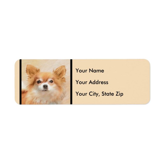 Chihuahua Long-Haired Dog Painting Original Art (Front)