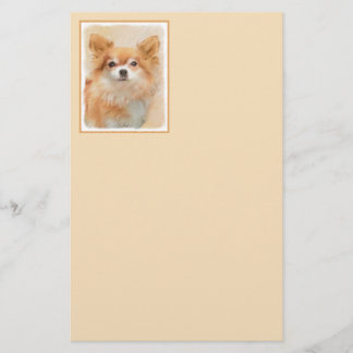 Chihuahua Long-Haired Dog Painting Original Art Stationery