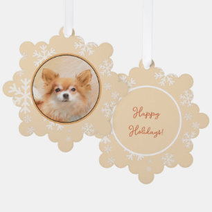 Chihuahua Long-Haired Dog Painting Original Art Tree Decoration Card