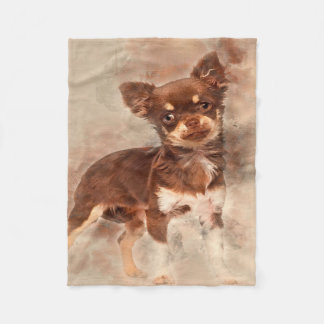 Chihuahua looking at camer_Dog Lover Fleece Blanket